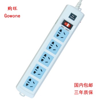 Gowone购旺  多功能插座插排插线板接线板 F01  5位3米防雷过载总控开关