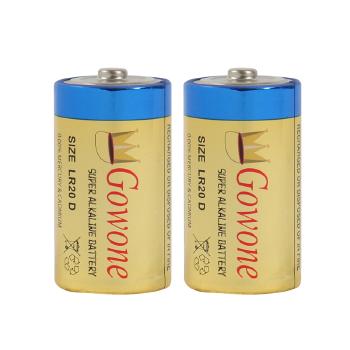 Gowone购旺 无汞环保碱性电池出口简装 大号电池 LR20 热水器燃气灶手电筒电池