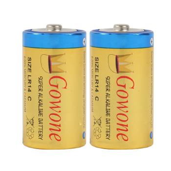 Gowone购旺 无汞环保碱性电池出口简装 2号电池 LR14 收音机电动玩具电池