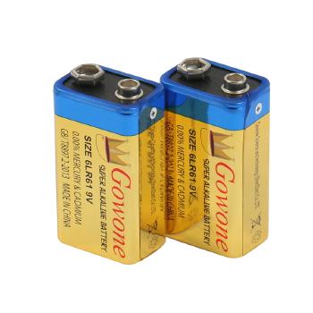 Gowone购旺 无汞环保碱性电池出口简装 9V电池 6LR61 无线话筒万用表烟雾报警器电池