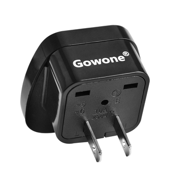 Gowone 购旺 工程级电源标准转换插头便携插座 服务器PDU电源转换器 机房电工配件 国标两角插转10A万用孔加保护门