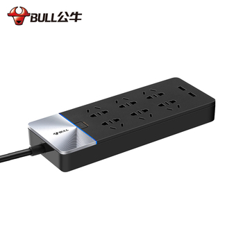 公牛GN-H406U抗电涌智能插排插座插线板USB多功能防雷拖线板3米