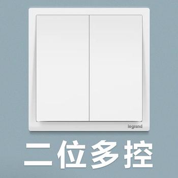 罗格朗开关 两开多控开关面板 朗淳玉兰白 两位中途挚 墙壁电源 86型