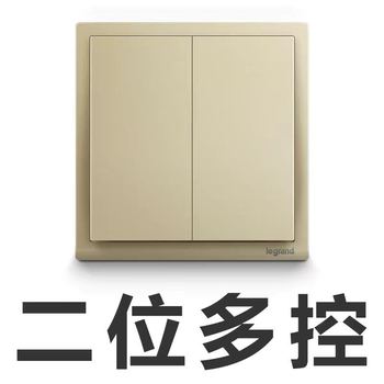 罗格朗开关 两开多控开关面板 朗淳S米兰金 两位中途挚 墙壁电源 86型