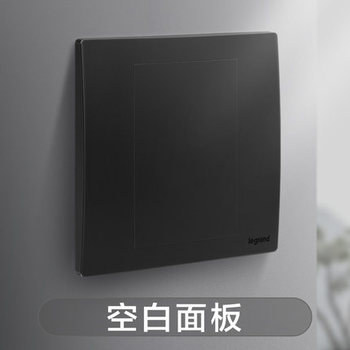 罗格朗开关 空白面板 未莱子夜黑 86型
