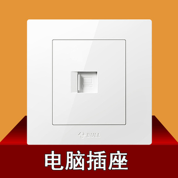 公牛开关插座 一位电脑插座 86型面板 G32雅白色